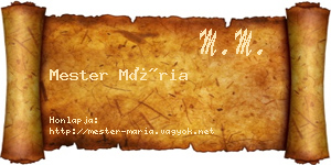 Mester Mária névjegykártya