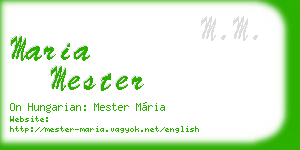 maria mester business card